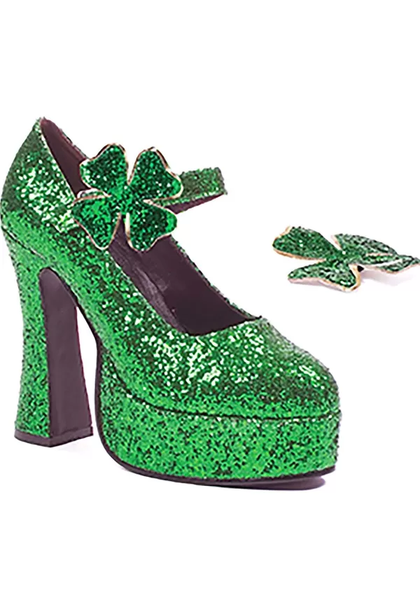 Flash Sale Women'S Green Glitter Mary Jane Platform Shoes Boots/Shoes