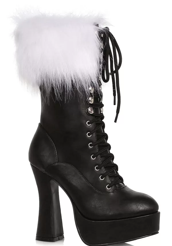 Cheap Women'S Platform Black Lace Up Santa Boots Boots/Shoes