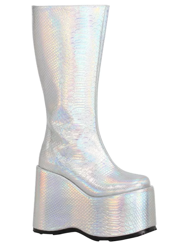 Best Sale Women'S Silver Holographic Galactic Boots Boots/Shoes