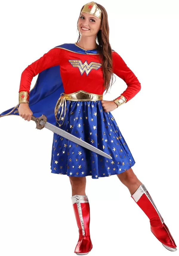 Best Sale Wonder Woman Long-Sleeved Dress For Adults Women'S Costumes