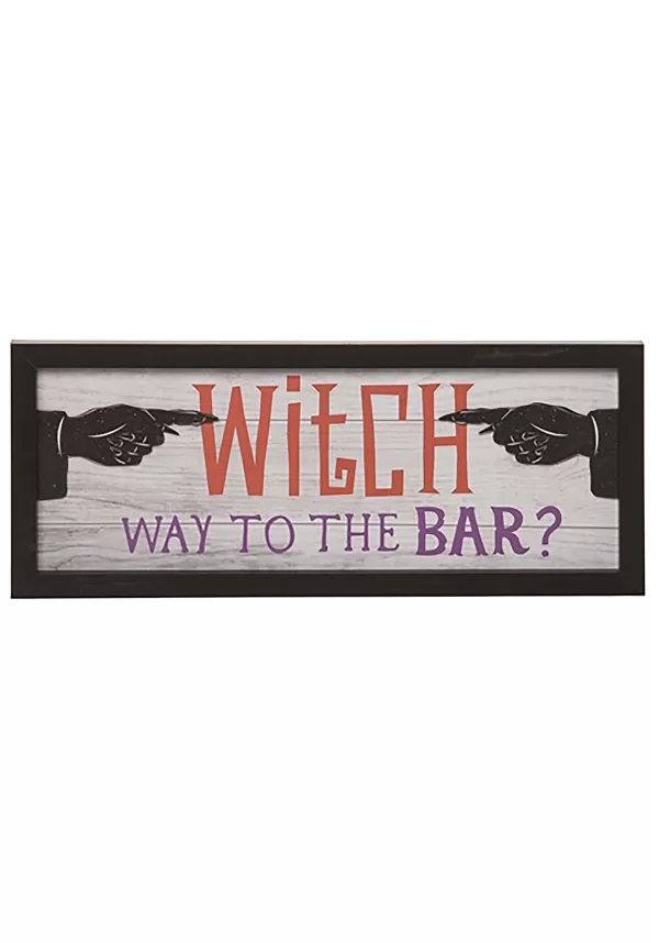 Outlet Wooden Witch Bar Halloween Sign Decoration Indoor Decorations